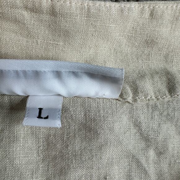 Bryn Walker Linen Jacket Womens L Cream Single Button Lagenlook Asymmetrical Hem - Picture 5 of 14